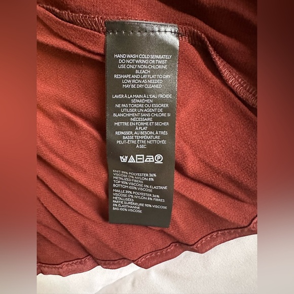 New Anthropologie Gemini Twofer Sweater & Dress Set Sz Large in Brown & Burgundy - Picture 4 of 7